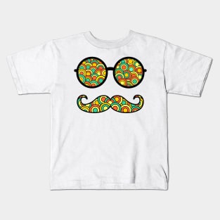 Retro Hipster Mustache Kids T-Shirt